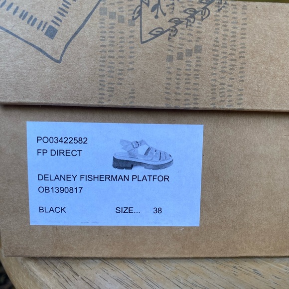 Free People new Delaney Fisherman Platform Sandals. Black Sz 38 - Picture 9 of 11